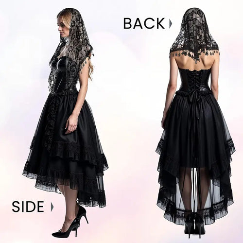 2 Pcs Mantilla Catholic Chapel Veils, Triangle Veil Cathedral Head Covering Lace Tulle Scarf Covering : Clothing, Shoes & Jewelry