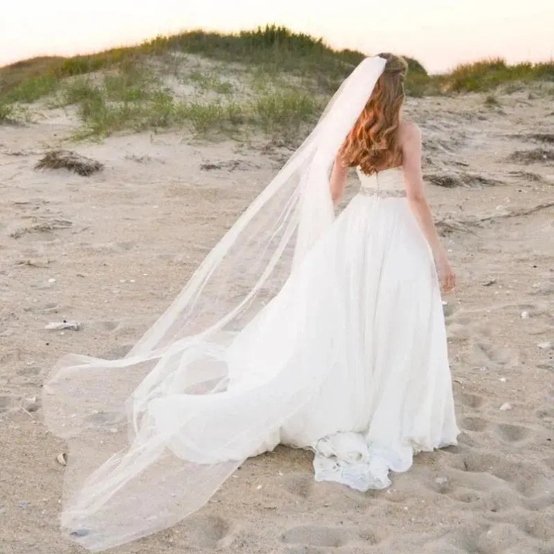 3 Meters One-Layer Soft Tulle Long Bridal Veils with Comb Marriage Accessories Bride Hair Wedding Veil
