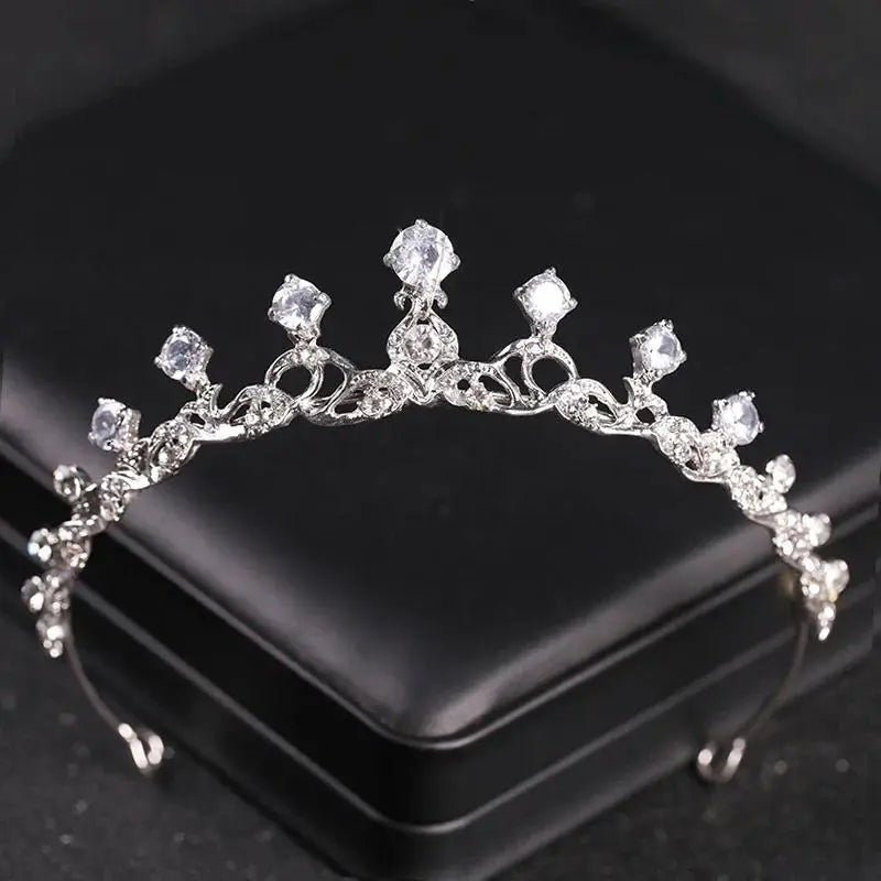Silver Color Crystal Tiaras And Crowns For Bride Women Party Queen Bridal Wedding Hair Accessories Jewelry Headpiece Crown Tiara