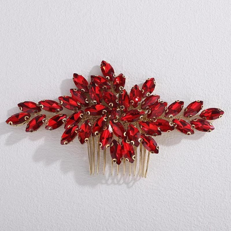 Trendy Rhinestone Bridal Bride Hair Comb Handmade Wedding Side Hair Comb Accessories Party Hair Piece for Women and Girl Jewelry