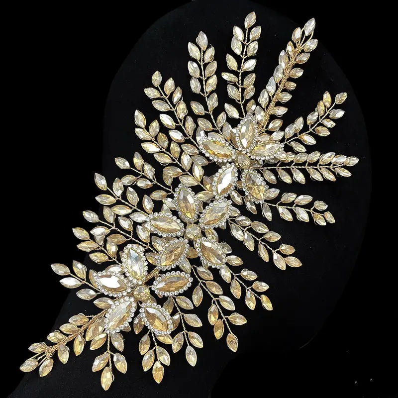 A422 Silver Bridal Hair Piece Shinny Wedding Headbands Tiaras Handmade Wedding Hair Accessories Head Jewelry Bride Headwear