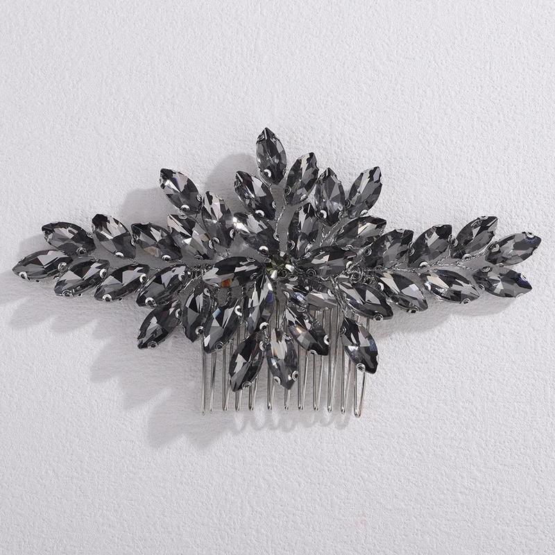 Trendy Rhinestone Bridal Bride Hair Comb Handmade Wedding Side Hair Comb Accessories Party Hair Piece for Women and Girl Jewelry