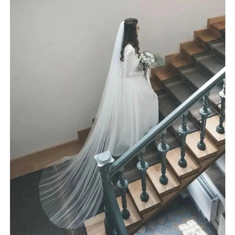 3 Meters One-Layer Soft Tulle Long Bridal Veils with Comb Marriage Accessories Bride Hair Wedding Veil