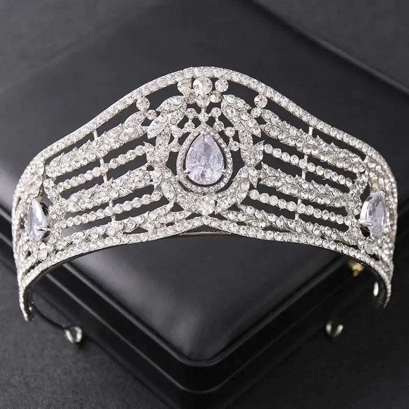 Silver Color Crystal Tiaras And Crowns For Bride Women Party Queen Bridal Wedding Hair Accessories Jewelry Headpiece Crown Tiara