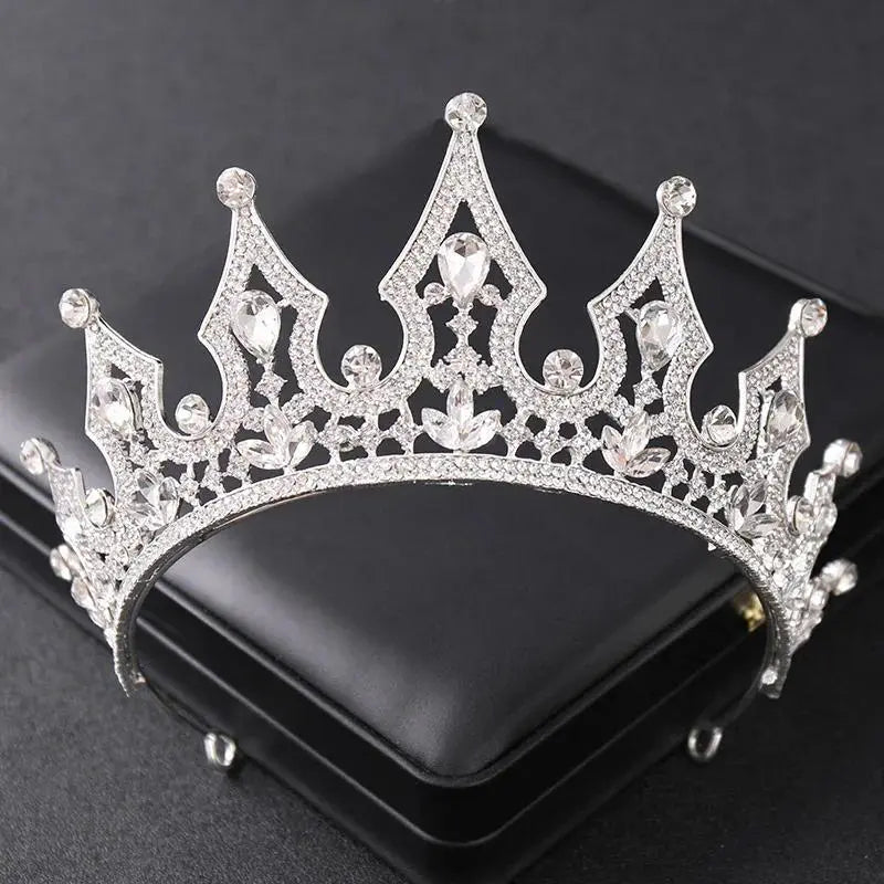 Silver Color Crystal Tiaras And Crowns For Bride Women Party Queen Bridal Wedding Hair Accessories Jewelry Headpiece Crown Tiara