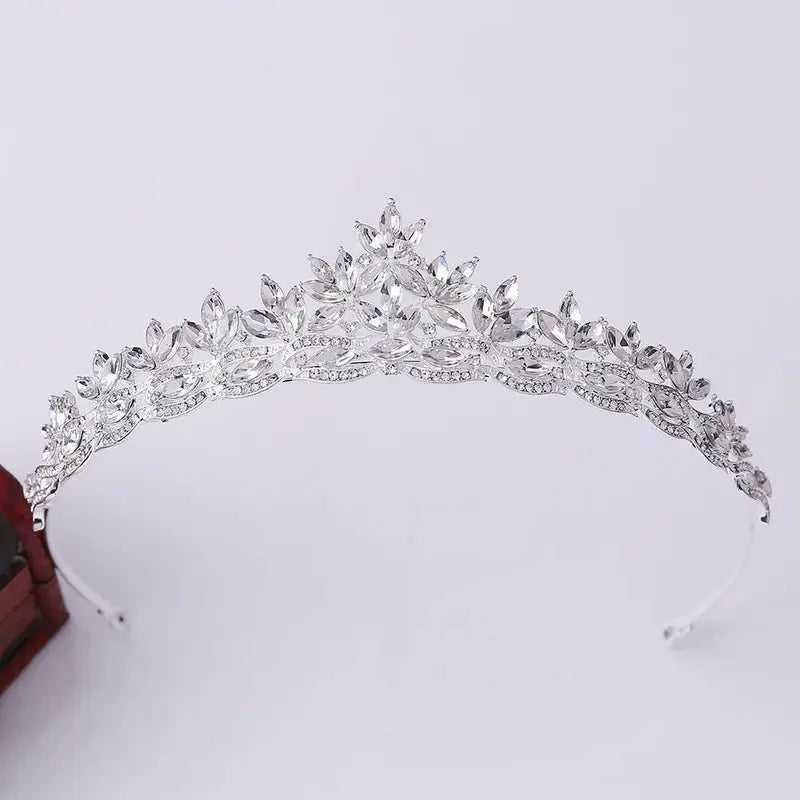 Fashion Gold Silver Color Crystal Rhinestone Tiaras And Crowns Wedding Hair Accessories For Women Bride Princess Diadems Party