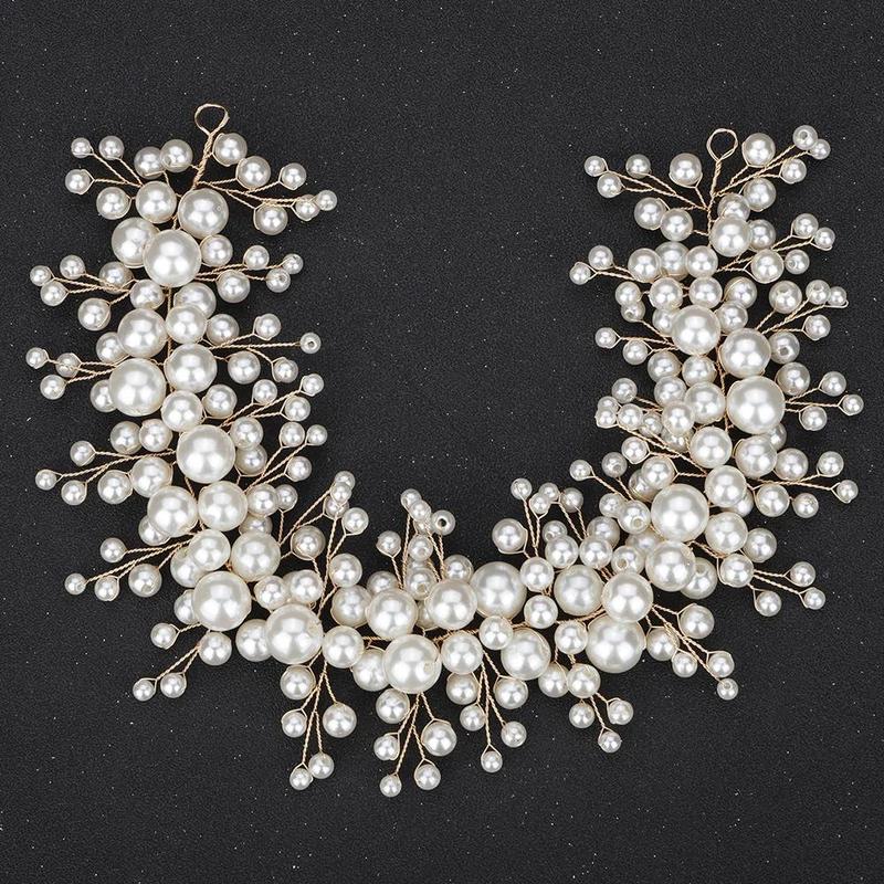 Trendy Handmade Pearl Bridal Headband Luxury Wedding Hair Accessories Bridesmaid Girls Head Jewelry for Women Headpiece Tiaras