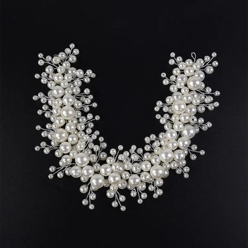 Trendy Handmade Pearl Bridal Headband Luxury Wedding Hair Accessories Bridesmaid Girls Head Jewelry for Women Headpiece Tiaras