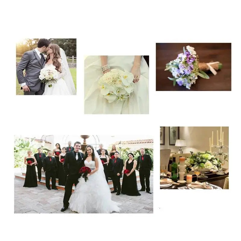 Wedding bride holding flower PU calla lily drill buckle water drop waterfall photo holding bouquet bridesmaid flower