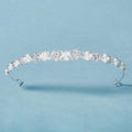Silver Rhinestone Hair Crown with Ivory Pearl Vintage Crystal Bridal Wedding Tiara Bride Headpiece Crowns Mom-Daughter Headband